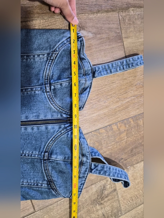 Alice + Olivia Jeans Lovetta Denim Wide Leg Jumpsuit Monterey Blue Size 30 - Picture 12 of 12